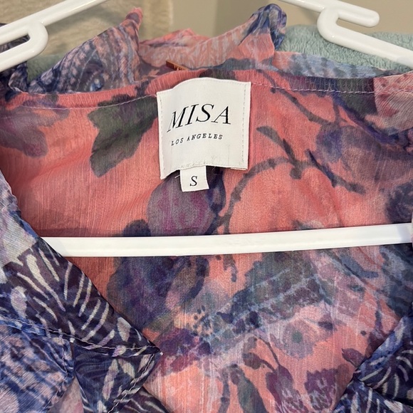 Floral Sheer Blouse with Ruffle Sleeves - Picture 2 of 2